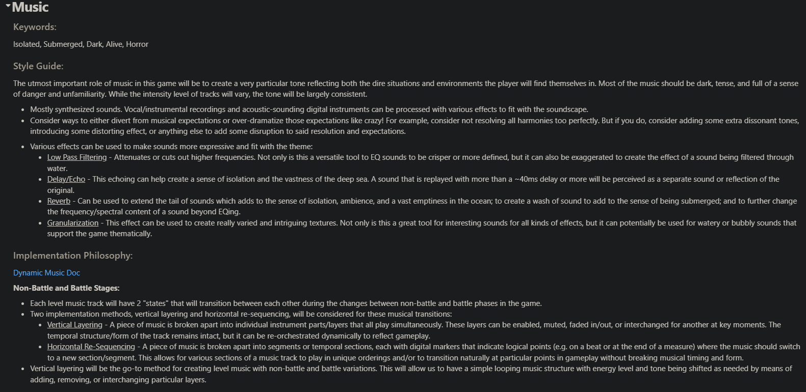 Audio Design Document