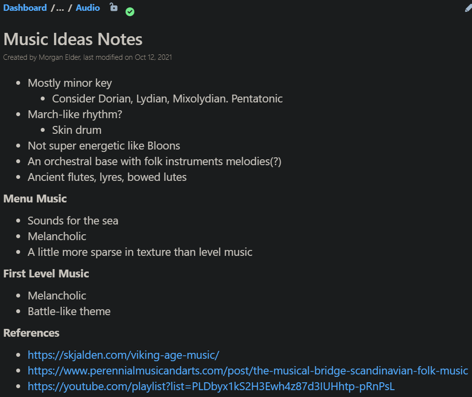 Music Idea Notes on Confluence