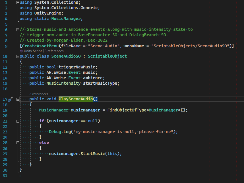 Scene Audio SO C# Script
